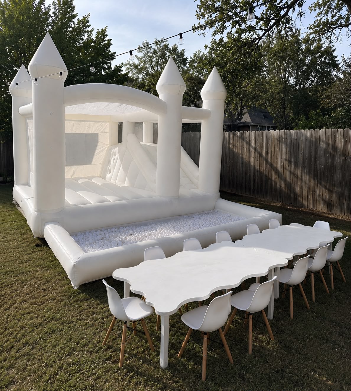 Kids table and chair rental setup 3